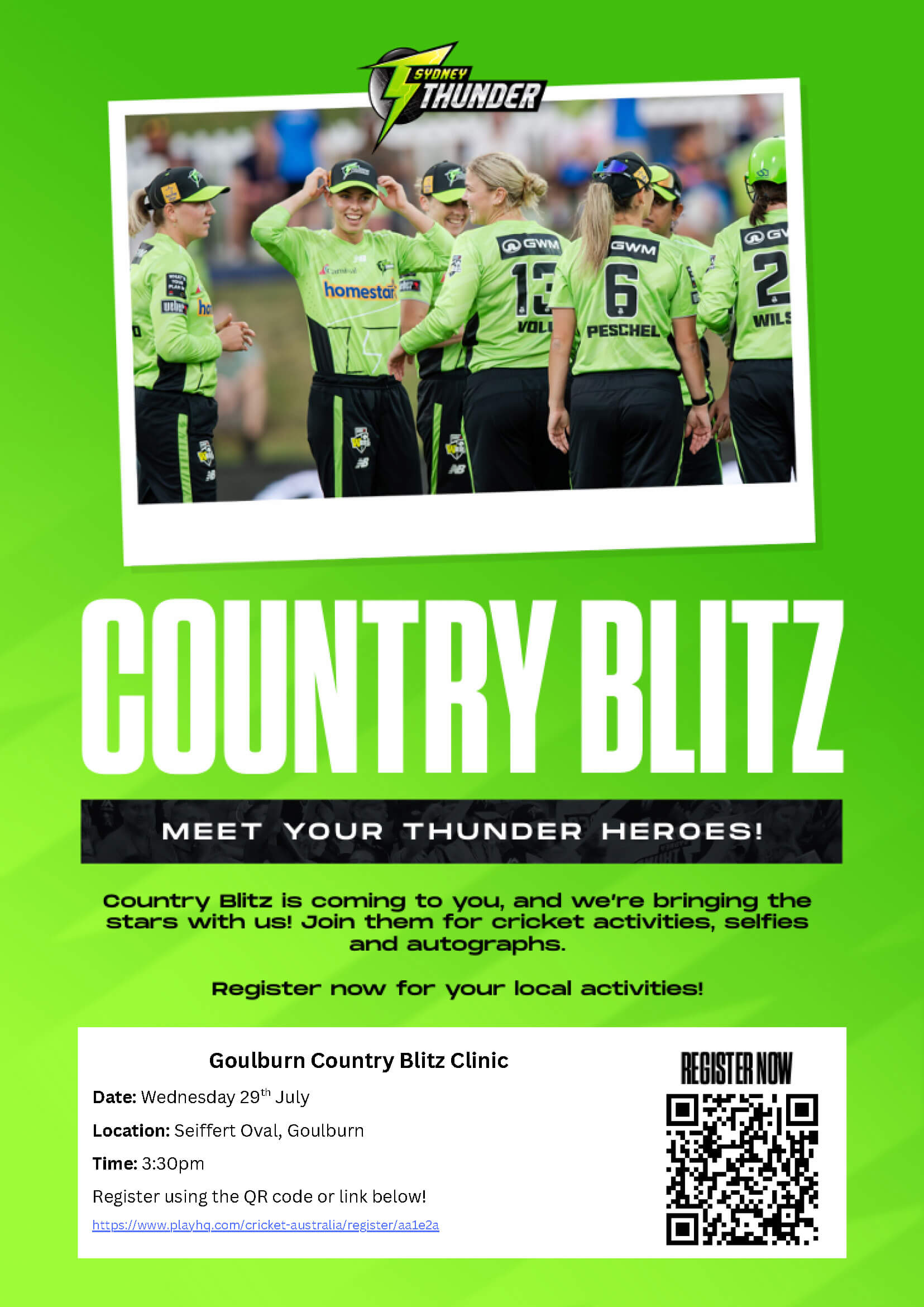 South East Country Blitz WBBL Flyer